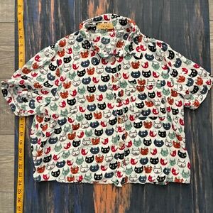 Love Notes Adorable Cat Blouse Size Large